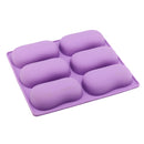 DIY 6 Slots Cake Mold Tool 3D Oval Silicone Soap Mould Baking Mold Handmade Chocolate Pudding Jelly