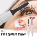 2 in 1 Electric Face Massage Roller Heated Eyelashes Curler Multifunction