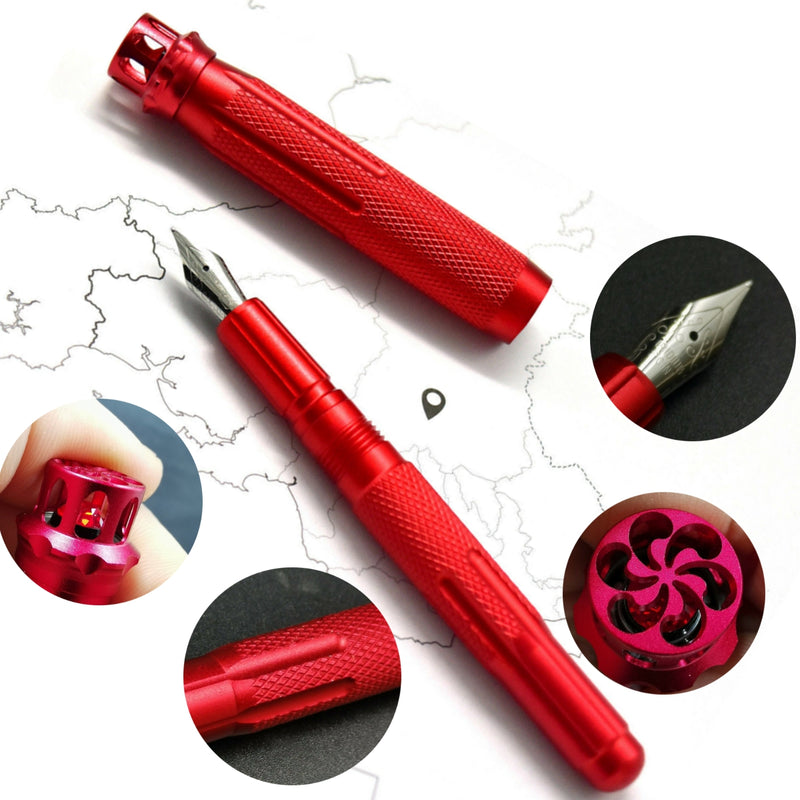 Fuliwen 015 Alumium Fountain Pen M Nib Writing Gift Converter Executive Pen