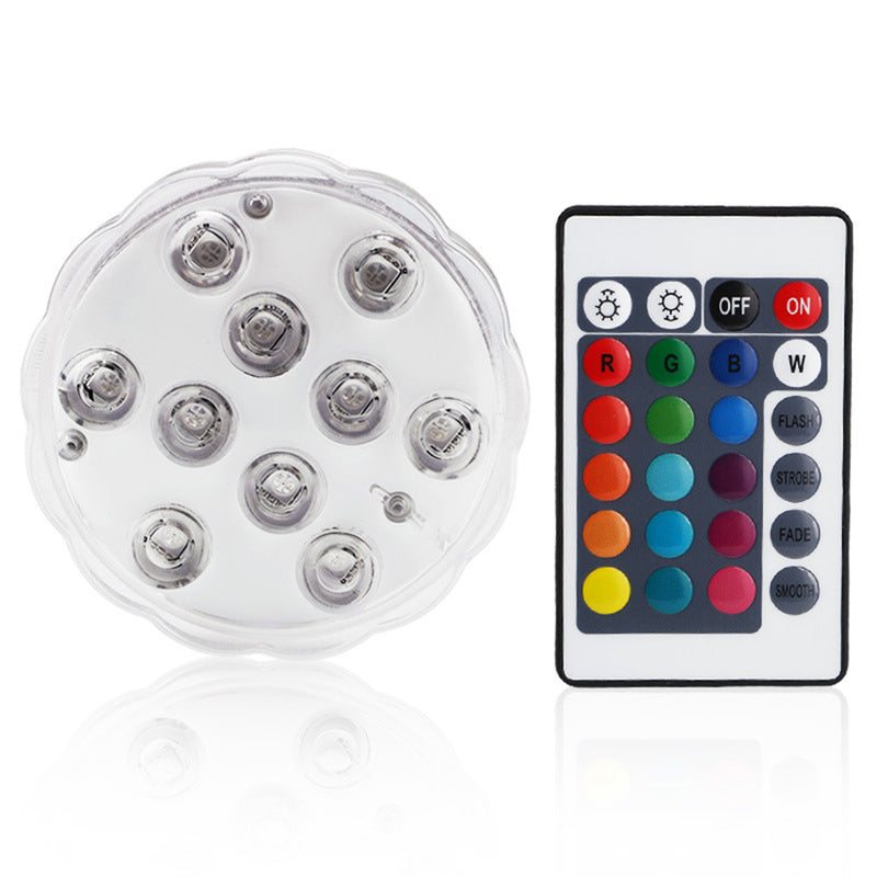 ZANLURE 10 LEDs 16 Colors Underwater Light Float Lamp Wireless Remote Control Fishing Lamp 3 x AAA