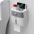 Double Layer Waterproof Wall Mount Toilet Paper Holder Shelf Toilet Paper Tray Roll Paper Tube Storage Box Tray Tissue Box