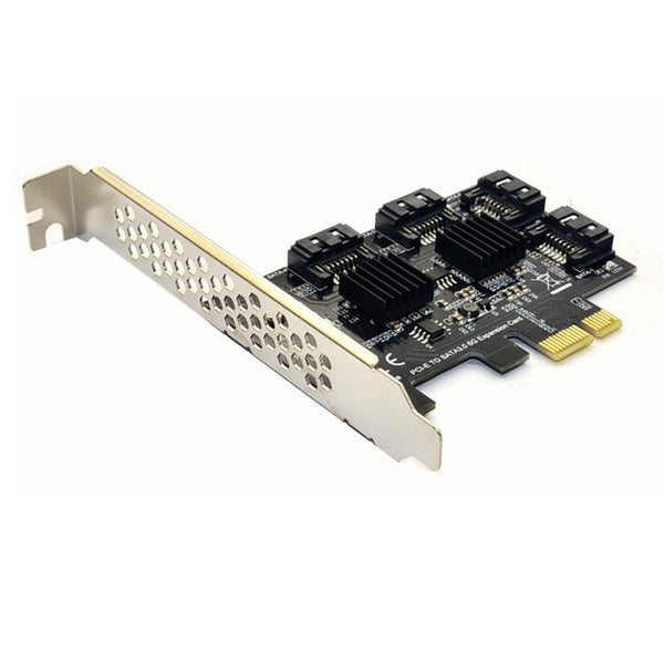 ITHOO PCE4SAT-A01 4 Ports SATA3.0 SSD IPFS Hard Disk Adapter PCI-E Expansion Card 6Gbps for Desktop Computer