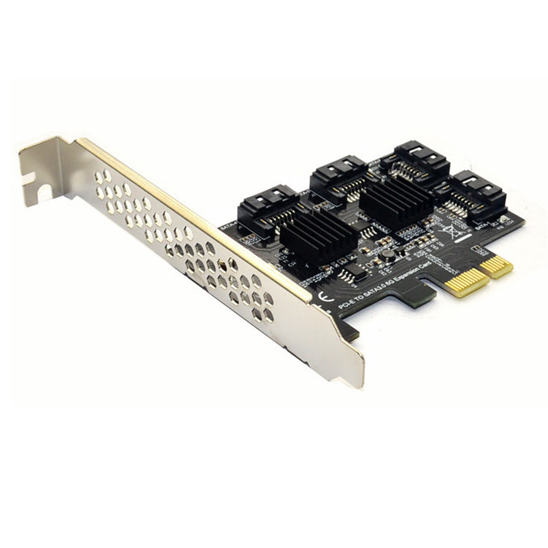 ITHOO PCE4SAT-A01 4 Ports SATA3.0 SSD IPFS Hard Disk Adapter PCI-E Expansion Card 6Gbps for Desktop Computer
