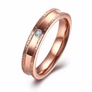 Gold Black Stripe Stainless Steel Couple Ring Women Jewelry Birthday Dating Gift