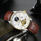 TEVISE T820B Casual Moon Phase Automatic Mechanical Watch Luxury Leather Strap Men Watch