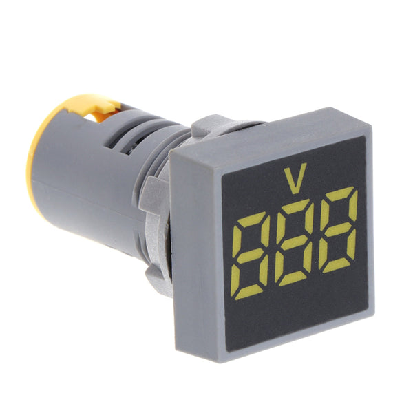 10pcs Yellow 22MM AC 12-500V Voltmeter Square Panel LED Digital Voltage Meter Indicator Light