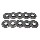 10Pcs/Set 1/2" 3/4" 1" Malleable Cast Iron Floor Flange Plates 4 Holes Black Pipes Fittings Industrial Pipe Furniture Wall Mount DIY Decor
