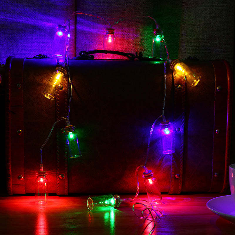 KCASA 1.2M 10 LED Glass Bottles String Lights LED Fairy Lights for Festival Christmas Halloween