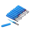 Drillpro 10pcs 0.1/0.2/0.3/0.4mm 10 Degree Flat Bottom PCB Engraving Bit Blue NANO Coated Carbide CNC Router Tool