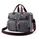 4 Styles Canvas Convertible Backpack Briefcase Multi-Pocket Laptop Bag Messenger Shoulder Bag