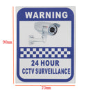 6Pcs 70x90mm Security Camera Surveillance Warning CCTV Sticker for Home Office