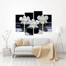 Miico Hand Painted Four Combination Decorative Paintings Three Flowers Wall Art For Home Decoration
