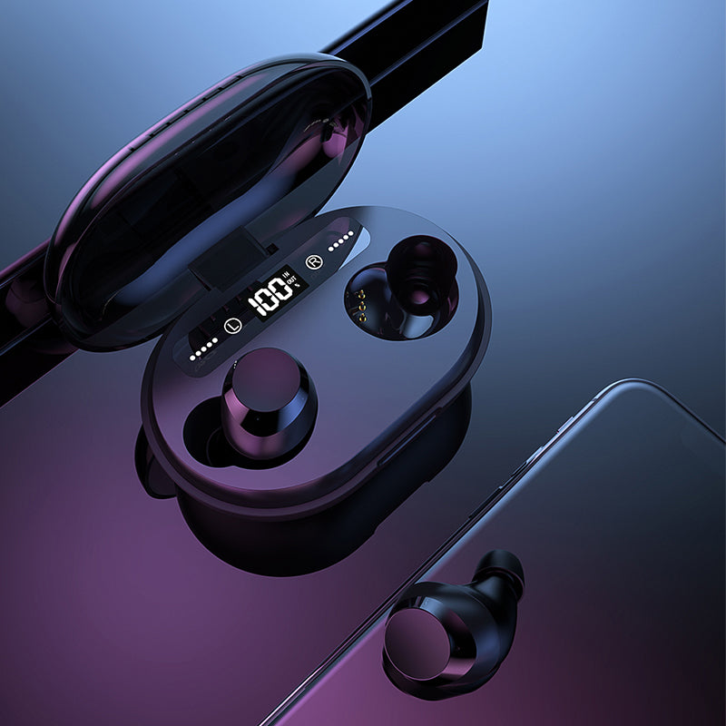 Mini Portable TWS Wireless bluetooth 5.0 Earbuds 6D Stereo 3000mAh Power Bank IPX5 Waterproof Earphone with Mic