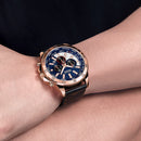 MEGIR 2103 Military Chronograph Calendar Luminous Men Wrist Watch Leather Strap Quartz Watch