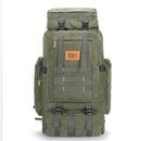 80L Large Capacity Outdoor Military Hiking Canvas Backpack Rucksack Travel Bags
