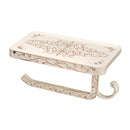 Bathroom Wall Mount Toilet Roll Paper Towel Holder Mobile Phone Storage Shelf