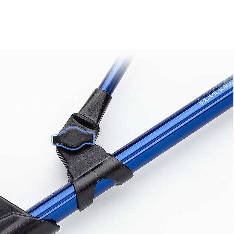 GW 1.9m/2.1m/2.3m Stainless Steel+Rubber+Silica Gel Fishing Bracket Outdoor Portable Retractable Fishing Holder Fishing Chair Accessories -Blue