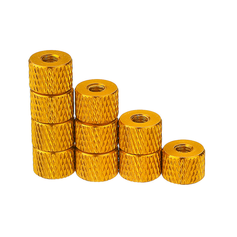 Suleve M4AN5 10Pcs M4 Blind Hole Thread Aluminum Alloy Knurled Thumb Nut Hand-Tight Screw Nut Multi-Color