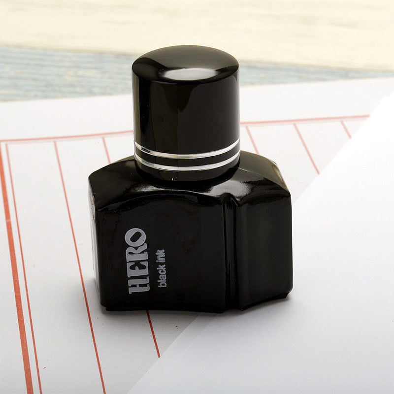 HERO 20/25/50/60ml Bottled Glass Smooth Writing Fountain Pen Ink Non-carbon Waterproof Ink Refill Students Stationery Office School Supplies 201 202 203 204 400 440 8801 8802 8804 8808 9001 9002