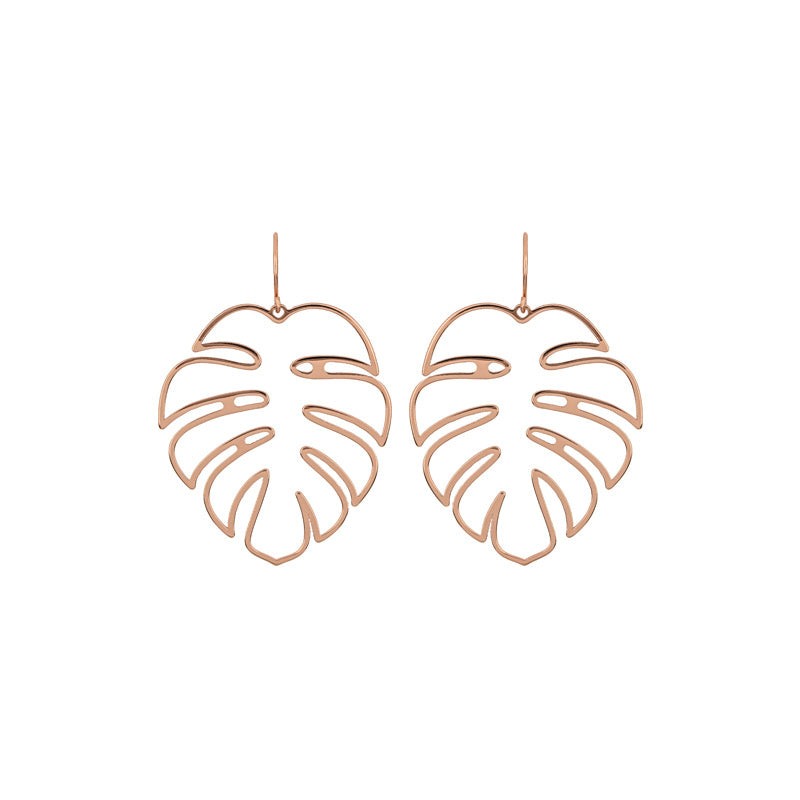 Statement Ear Drop Earring Trendy Hollow Leaves Ethnic Jewelry Long Dangle for Women