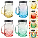 Fashion Graduated Color Glass Drinking Jar Cup Bottle 500ml