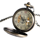 Deffrun Vintage Hand Wind Mechanical Watch Wooden Design Pocket Watches
