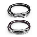 Titanium Steel Men's Feather Multi-layer Stainless Steel Braided Leather Bracelet