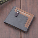 IPRee Men's Short Wallet Leather Travel Trifold ID Credit Card Holder Coin Purse