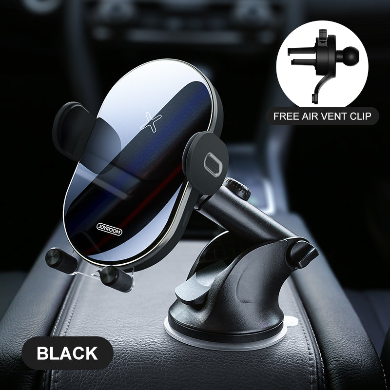 Joyroom JR-ZS200 15W Qi Wireless Charger Infrared Sensor Clamping Dashboard Air Vent Car Phone Holder for 4.7-6.5 Inch Smart Phone