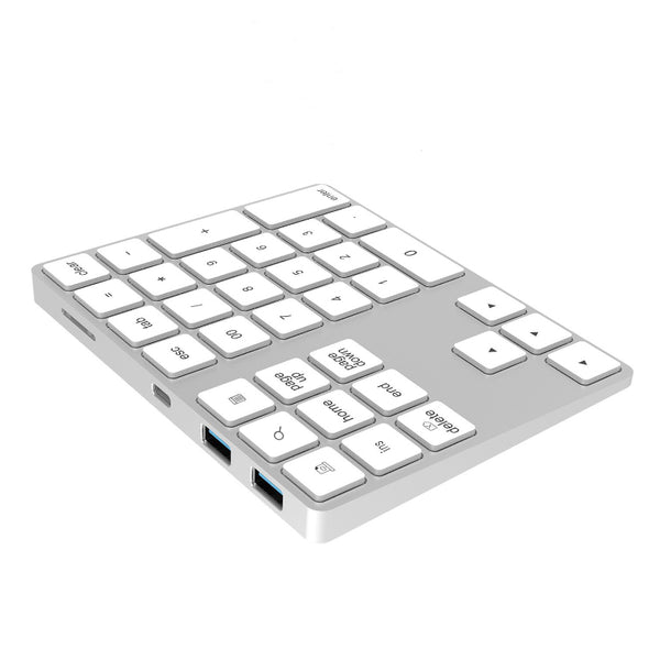 34 Keys bluetooth External USB 3.0 HUB Function Aluminum Alloy keyboard For Laptops Computers