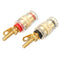 2Pcs Gold Plated Binding Post Amplifier Speaker Terminal Audio Connector For 4mm Banana Plugs