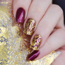 1 Sheet 3D Gold Embossed Nail Stickers Flower Blooming Decals Gorgeous Manicure