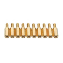 Suleve M3BH3 100Pcs M3 10mm+6mm Male-Female Brass Hex Standoffs Support Spacer Pillar for PCB Board