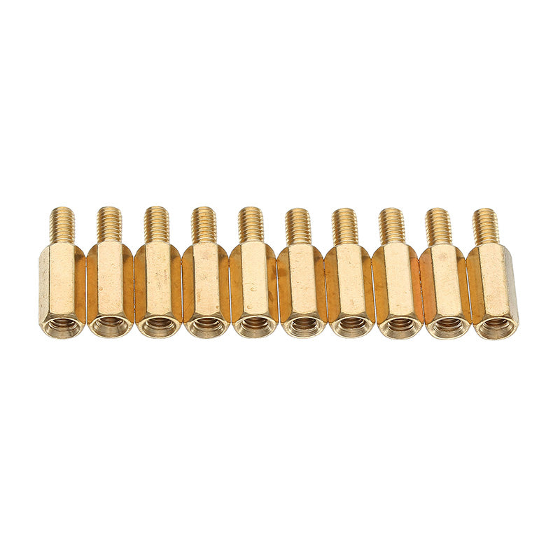 Suleve M3BH3 100Pcs M3 10mm+6mm Male-Female Brass Hex Standoffs Support Spacer Pillar for PCB Board