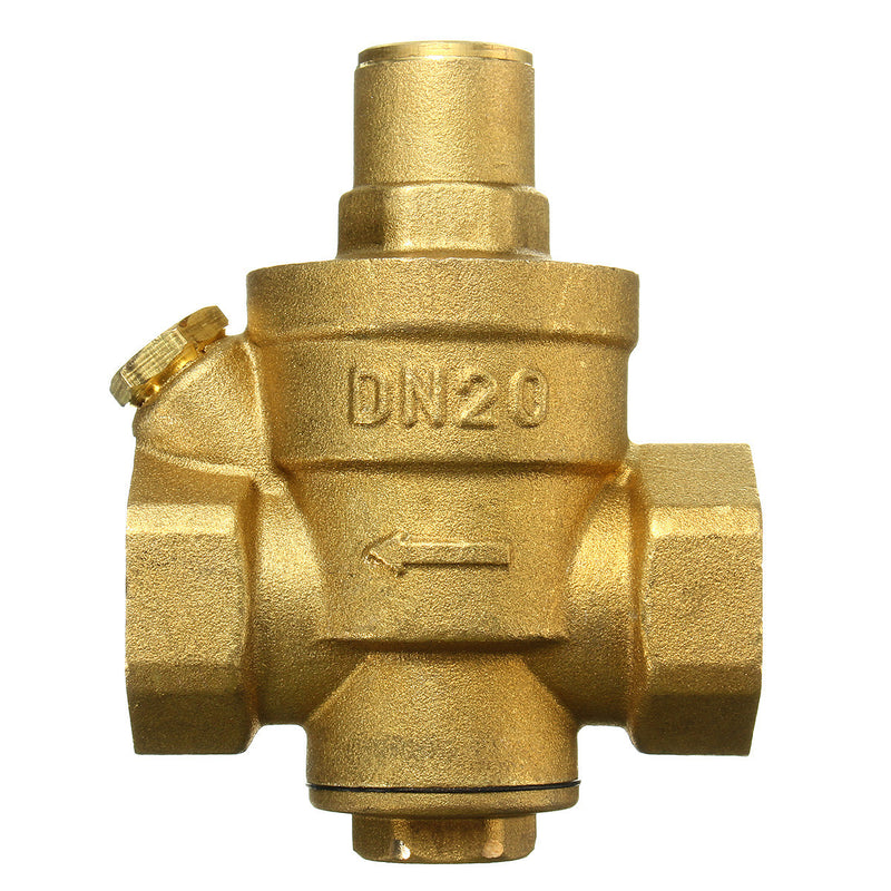 DN20 3/4inch Bspp Brass Water Pressure Reducing Valve With Gauge Flow Adjustable