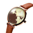 SHENGKE SK K0101 Concise Butterfly Leather Strap Fashion Female Wristband Fresh Color Women Quartz Watch
