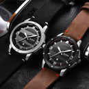 DOM M-1219 Fashion Men Watch Waterproof Luminous Date Display Leather Straps Quartz Watch