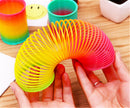 Plastic Rainbow Circle Folding Coil Colorful Spring Children Funny Classic Toy Development Toys Gift