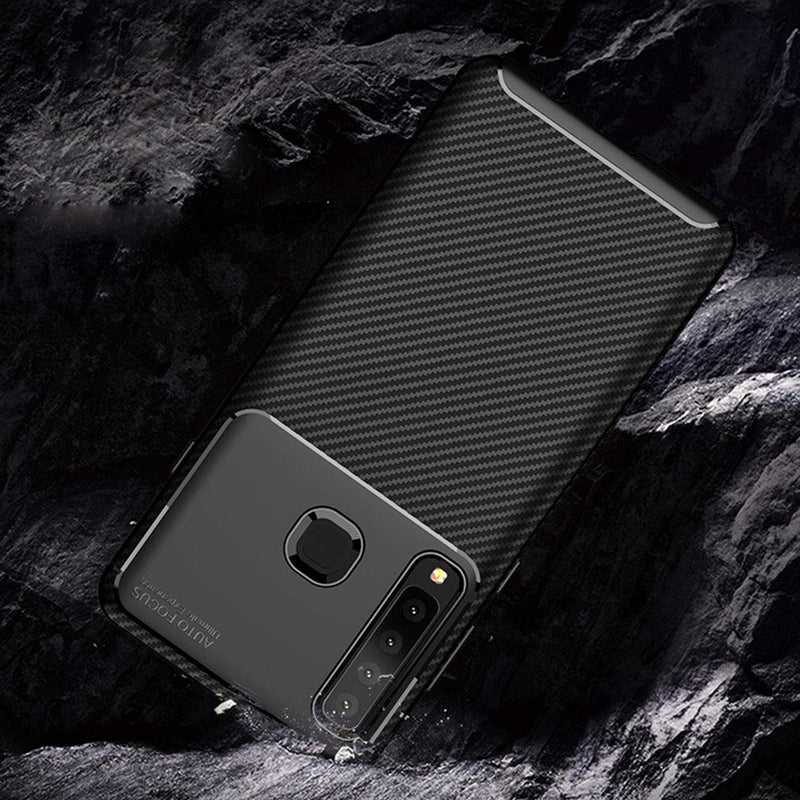 Bakeey Protective Case For Samsung Galaxy A9 Carbon Fiber Fingerprint Resistant Soft TPU Back Cover