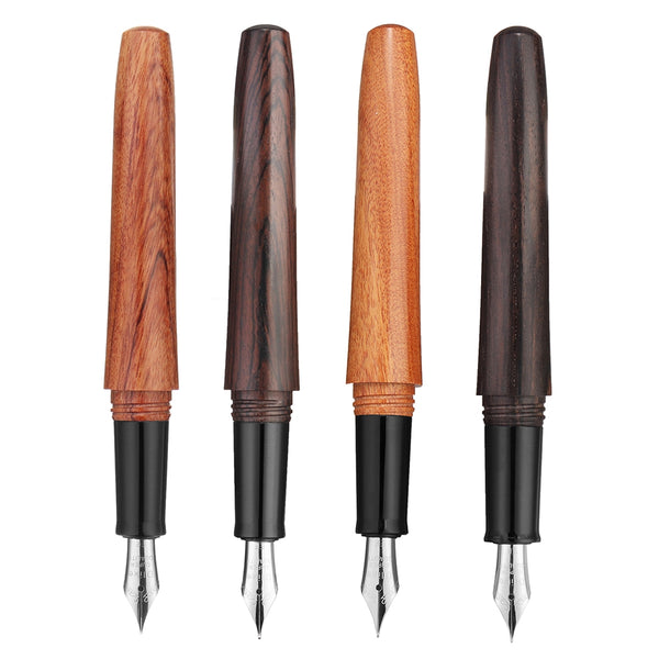 DELIKE Shepherd Boy Nature Wood Fountain Pen Wood Cap M EF Bent Nib For Office School Supplies