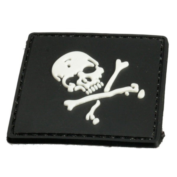 6X6cm Black Slull 3D Tactical Army Morale PVC Rubber Patch