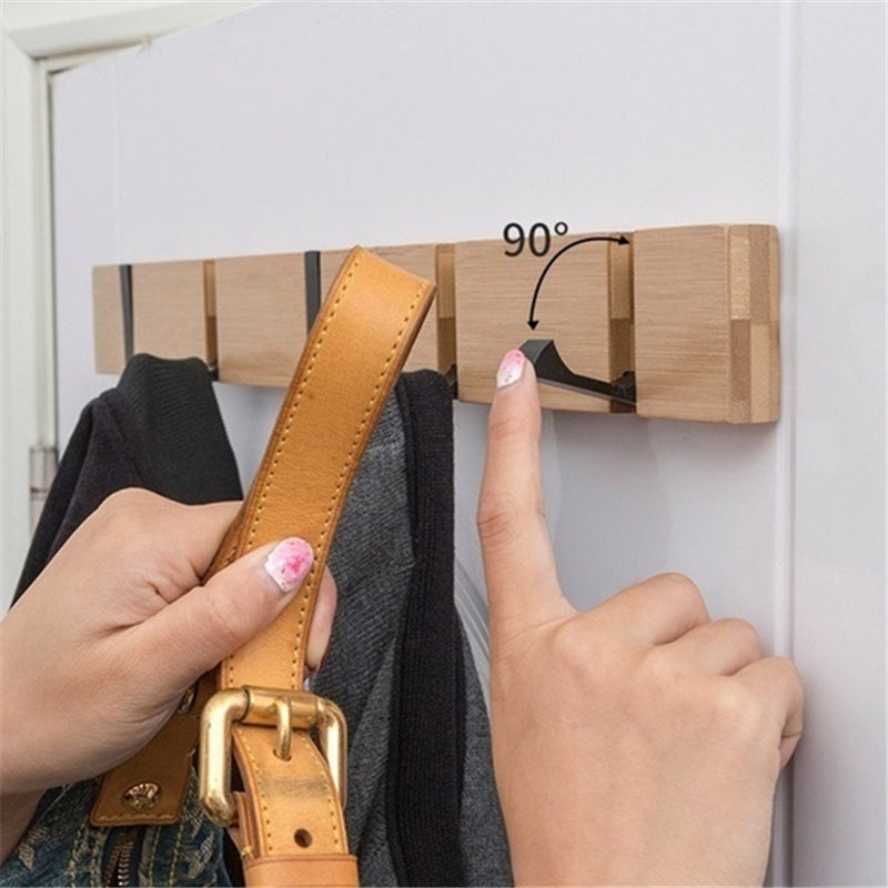 2/3/4/5 HOOKS Wall Mount Hook for Home Wooden Coat Hangers Rack Hat Clothes Hook Wall Coat Rack