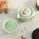 Handmade Chinese Travel Tea Pot Ru Kiln Kung Fu Tea Set Ceramic Teacup Carry Bag