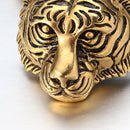 Men's Punk Gold Black Tiger Stainless Steel Long Necklace Hip-hop Accessory