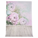 5x7FT Vinyl Flower Wood Floor Photography Backdrop Background Studio Prop