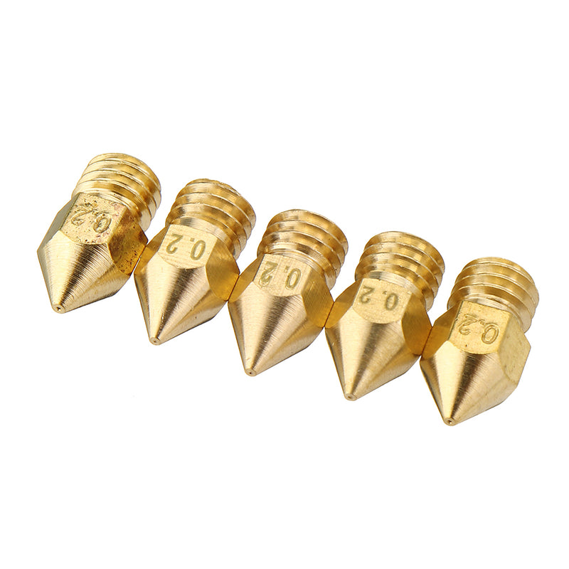 5PCS 1.75mm/0.2mm Copper Thread Extruder Nozzle For 3D Printer