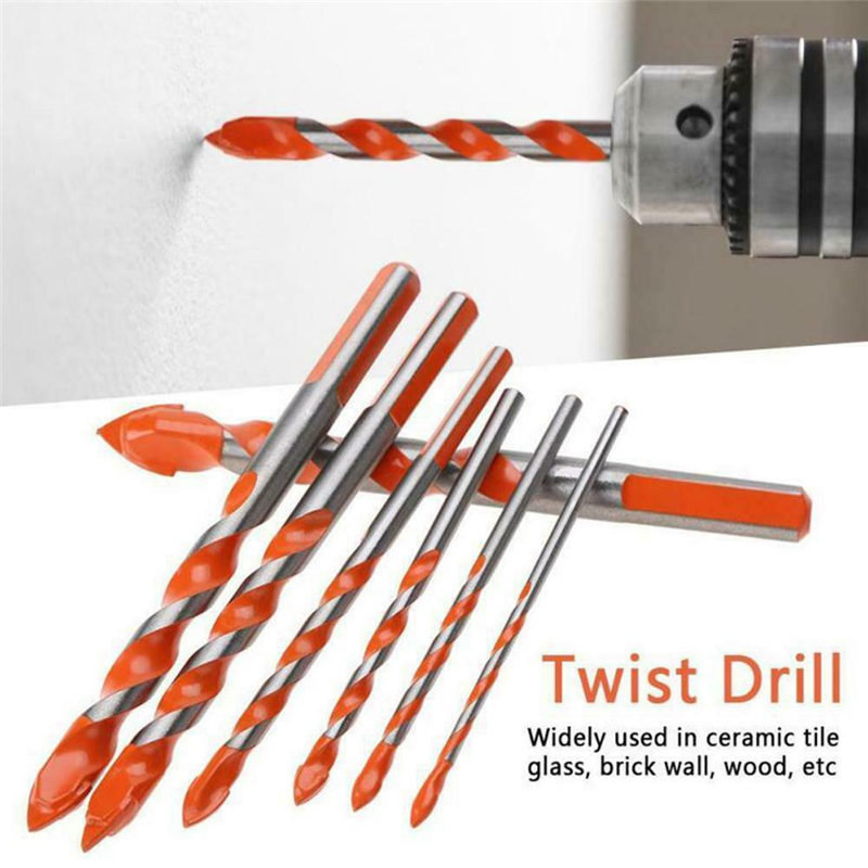 7Pcs 3-12mm Triangular-overlord Handle Multifunctional Auger Drill Bits for Tile Glass Brick Wall Wood