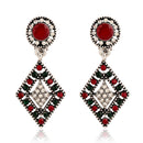 African Hallow Rhineston Ear Drop Earring Retro Shiny Diamond Earrings For Women