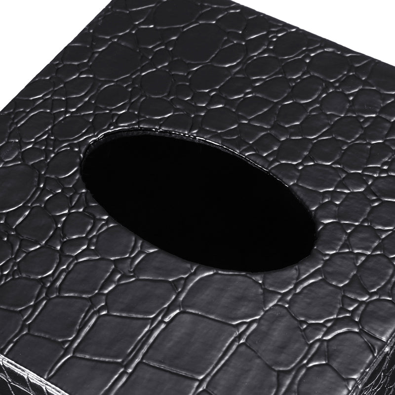 Square PU Leather Tissue Box Paper Holder Case Cover for Home Office Hotel