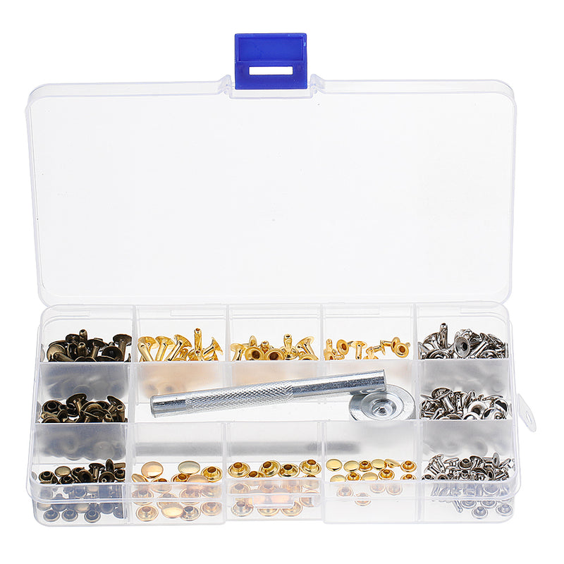 135Pcs DIY Leather Craft Snap Fasteners Snaps Buttons Fixing Hat Rivet Tools Kit